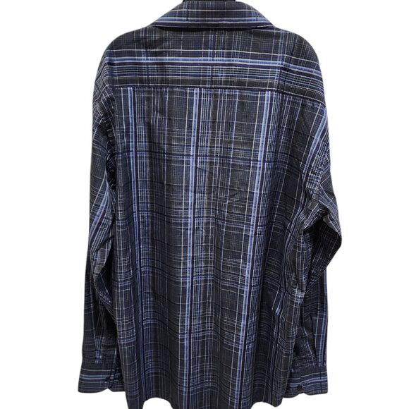 Britches Plaid Button-Up Shirt Men’s XLT Blue Gray Long Sleeve Casual Cotton - Picture 3 of 11